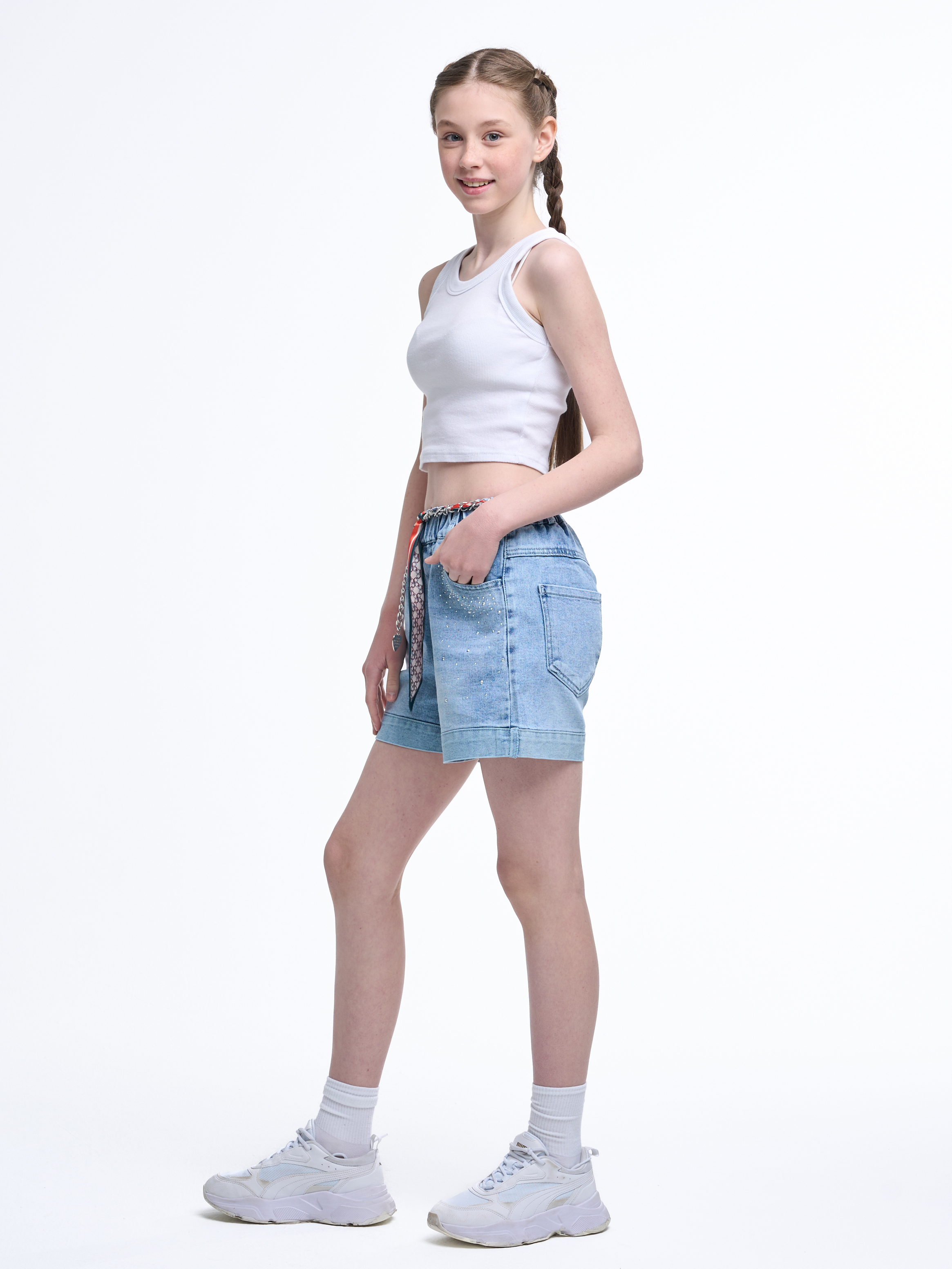 Шорты джинсовые СИНИЙ МИР WDK8205-G39 - фото 9