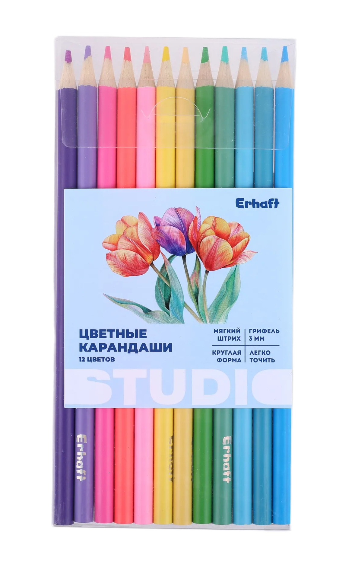 Изображение товара Карандаши цветные Erhaft Studio Макаруни 12 шт Изображение товара Карандаши цветные Erhaft Studio Макаруни 12 шт