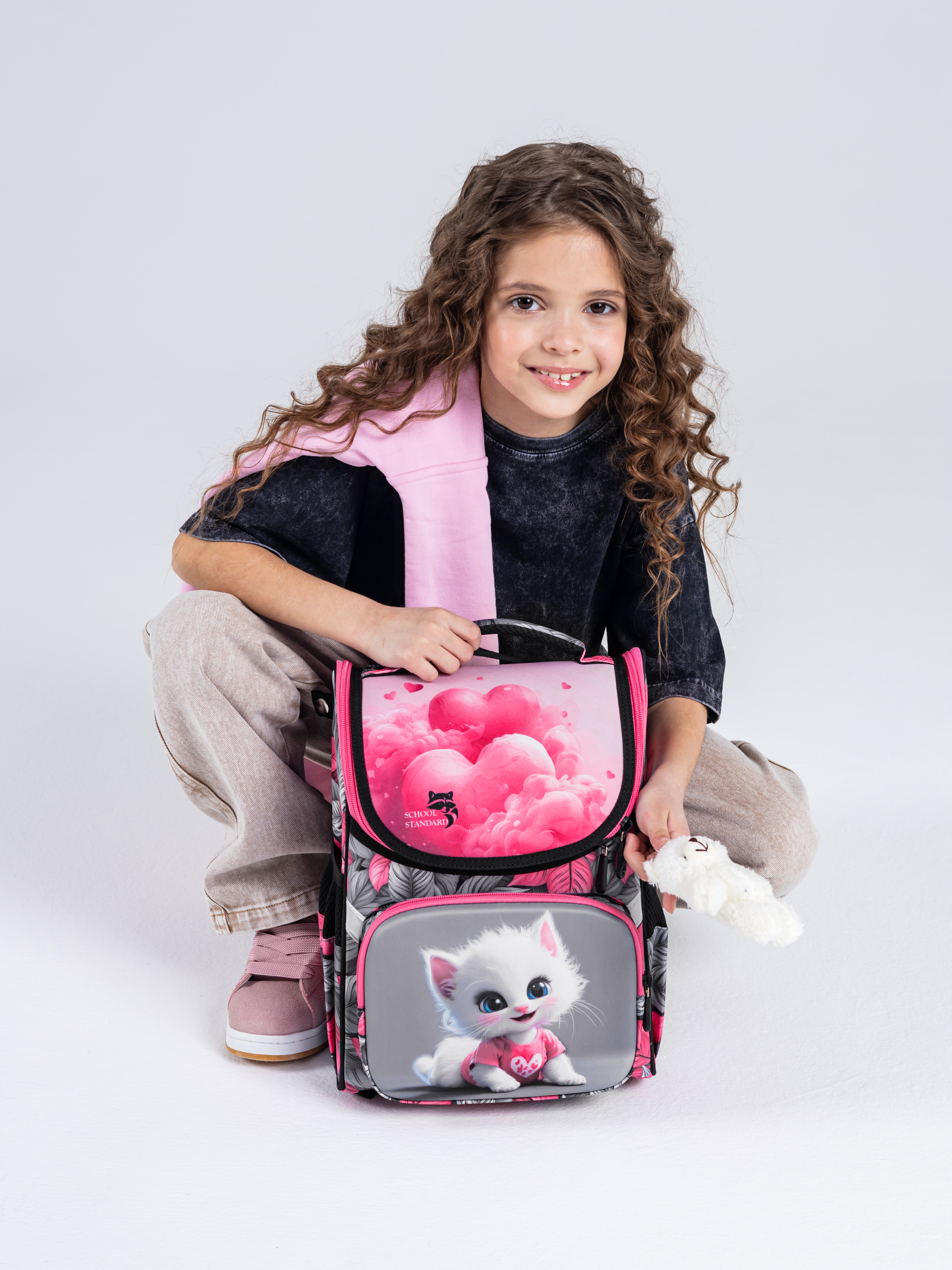 Ранец School Standard для девочки школы 4 в 1+ мишка - фото 6