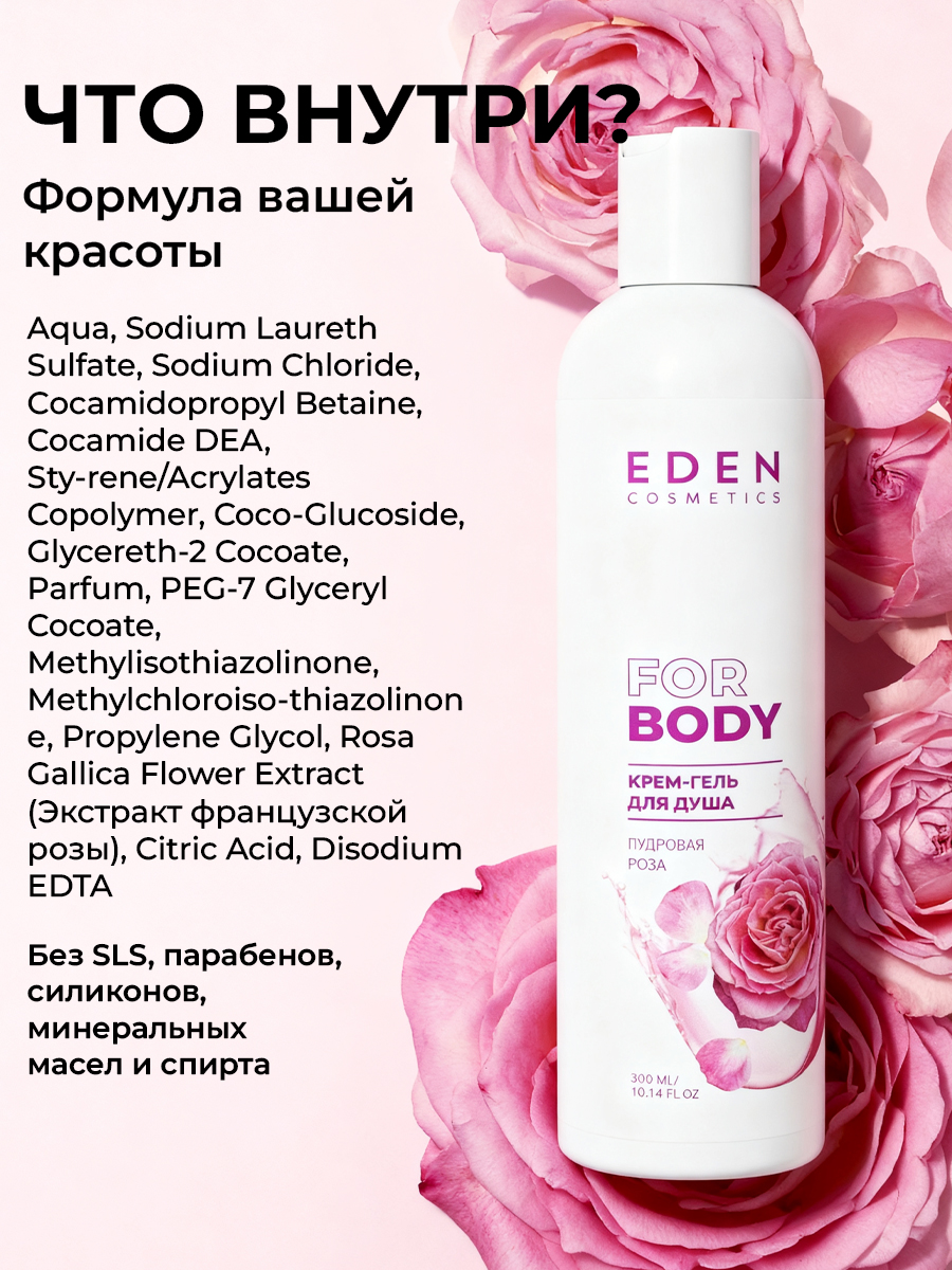 Набор EDEN Пудровая роза-Зелёный чай гель для душа - фото 10