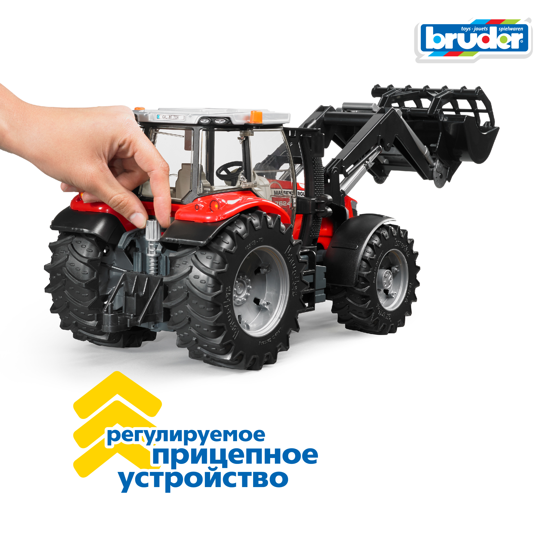 Трактор Bruder Massey Ferguson 7600 с погрузчиком 1:16 03-047 - фото 7