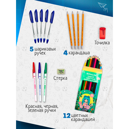 Набор школьника ПАНДАРОГ 45 предм.