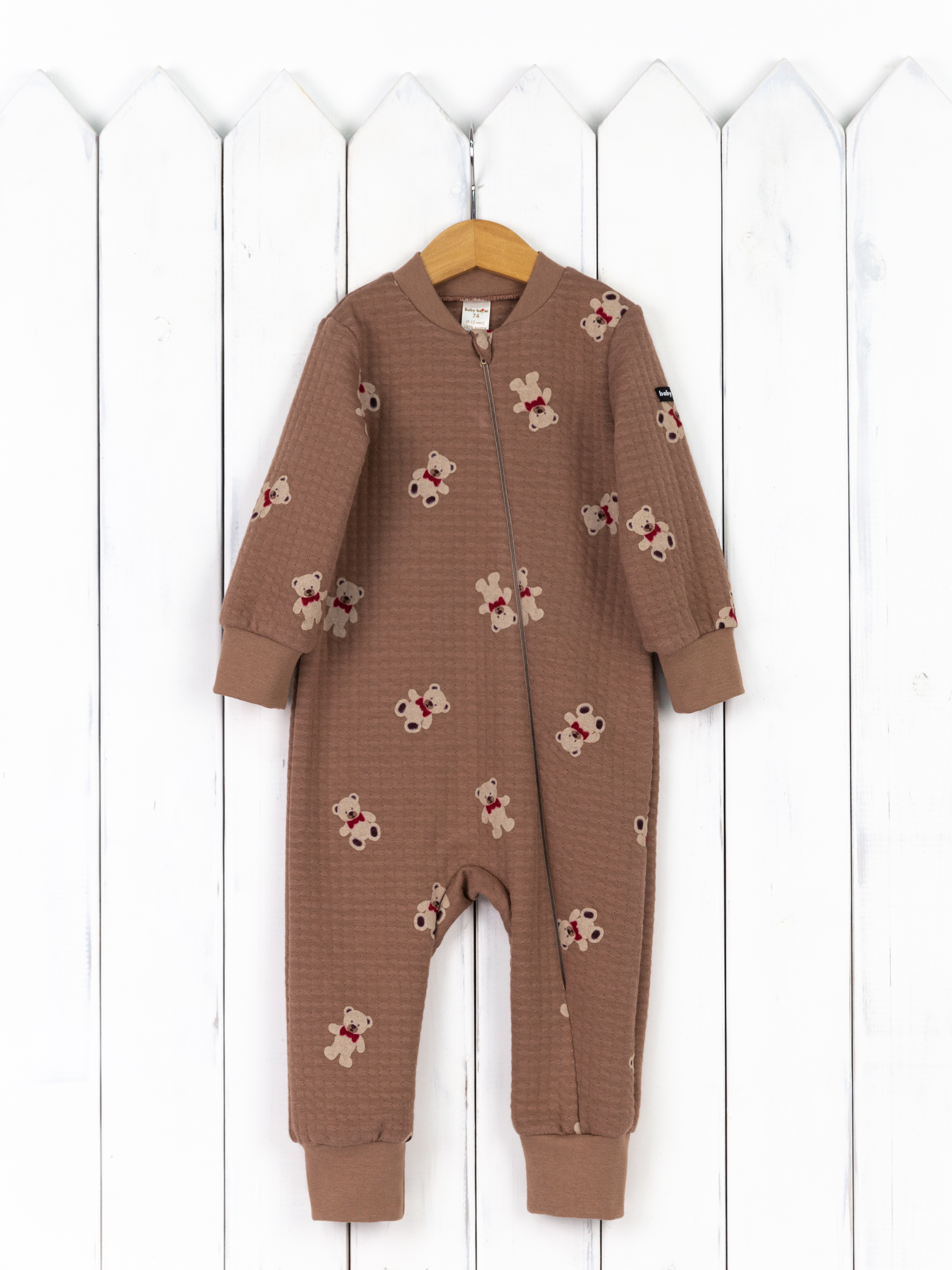 Комбинезон Baby boom К301/16-К капитон мишки на кофе - фото 3