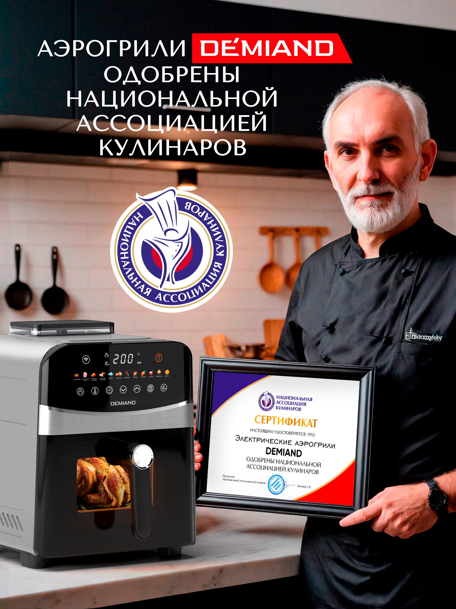 Аэрогриль DEMIAND Sanders с Wi-Fi 6 л - фото 5