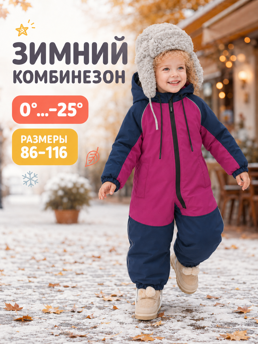 Комбинезон Ramelka 1102_КМБ_ММБР_D_3_фуксия/синий - фото 2
