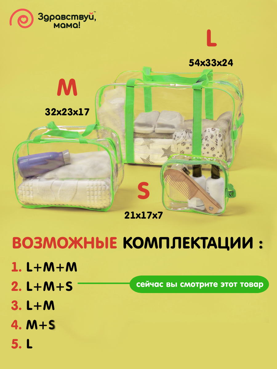 Сумка в роддом Здравствуй мама! Premium Quality 3 шт. - фото 2