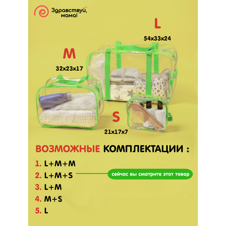 Сумка в роддом Здравствуй мама! Premium Quality 3 шт.