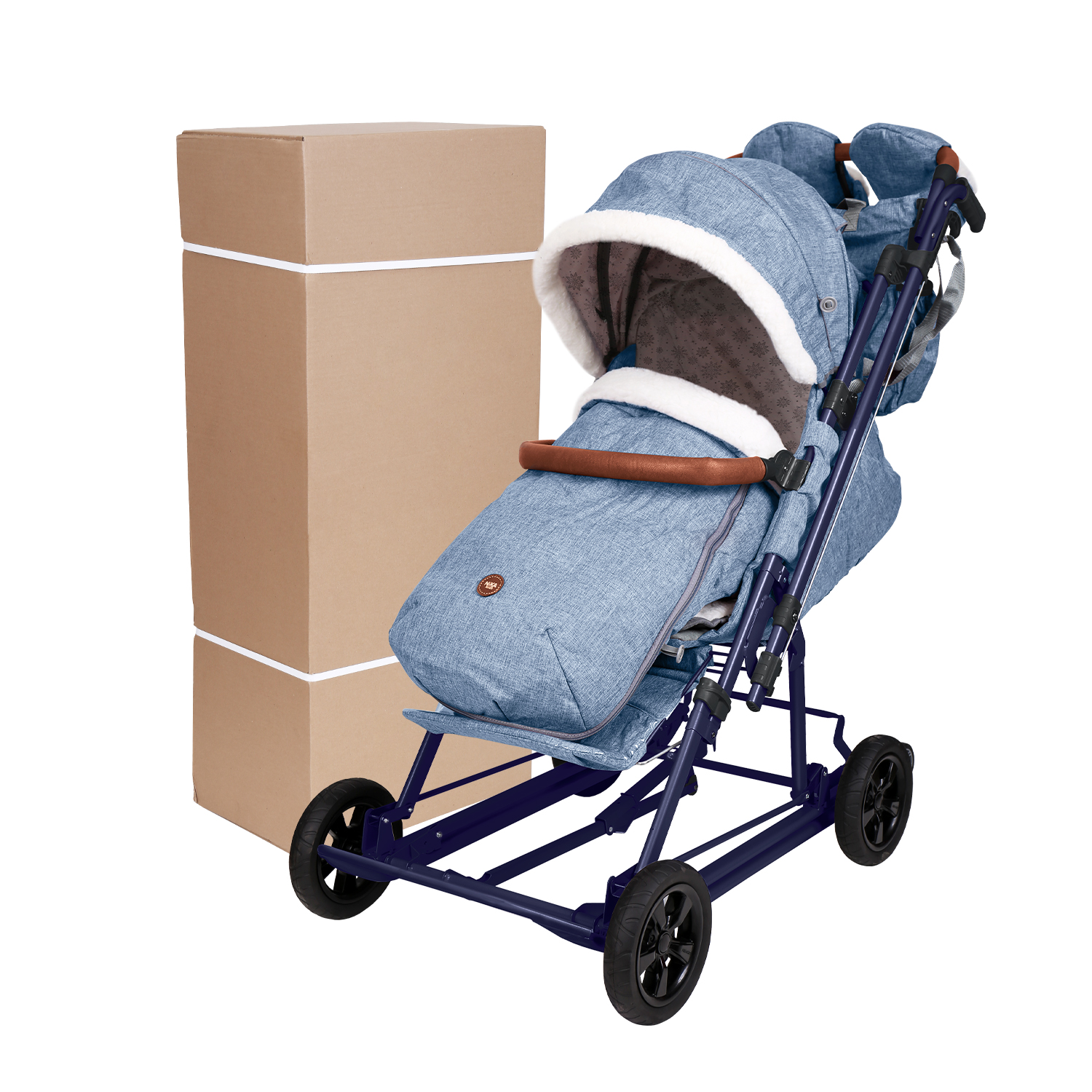 Санки-коляска NiKA kids синий джинс - фото 17