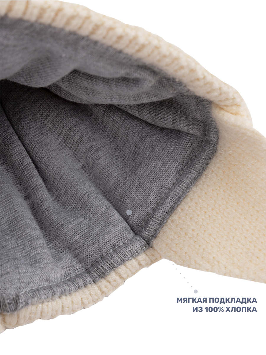 Комплект шапка и манишка NIKASTYLE 12з16024 молоко - фото 8