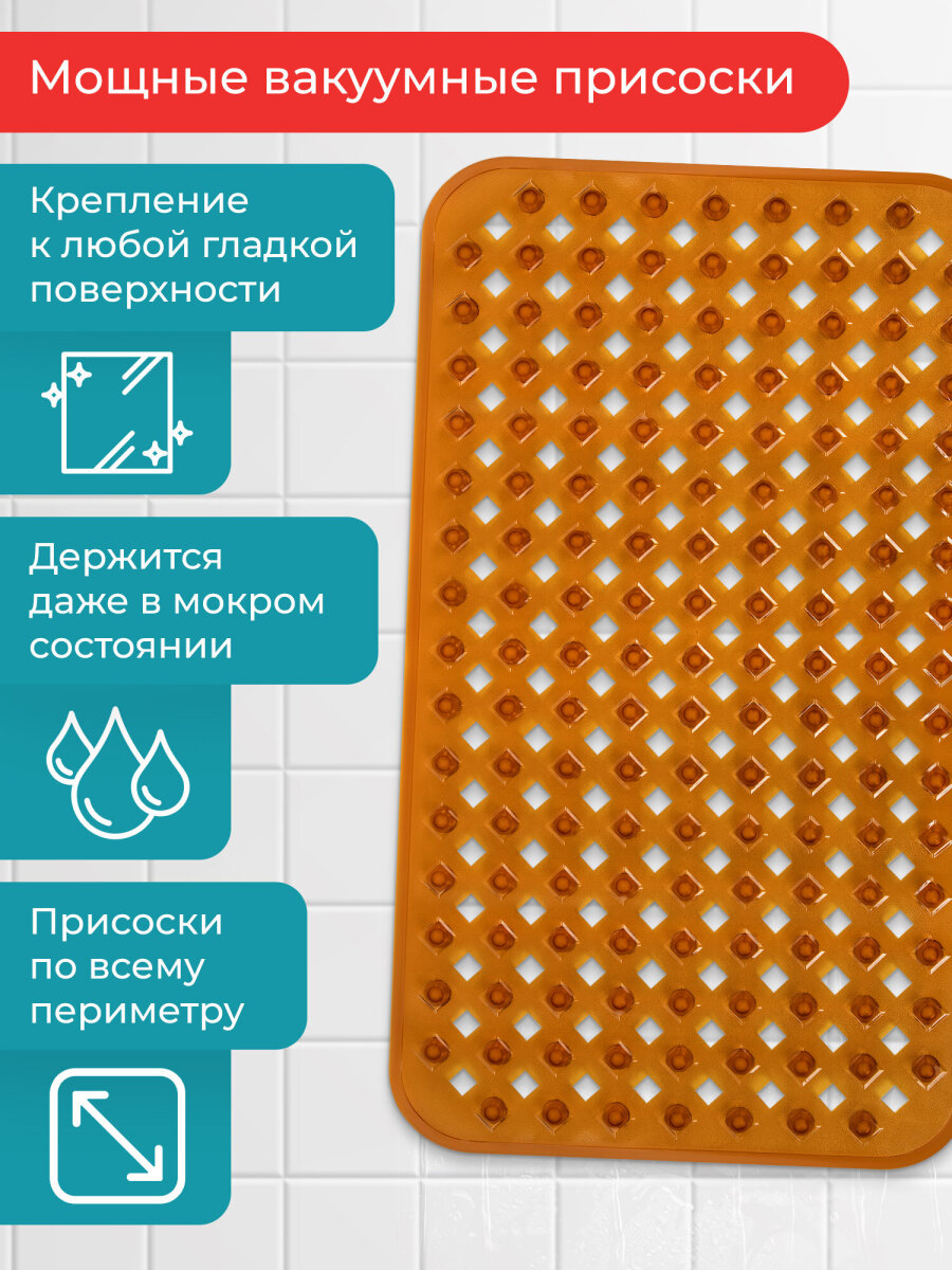 Коврик для ванной PRIMILA Квадраты 40 x 70 см - фото 2