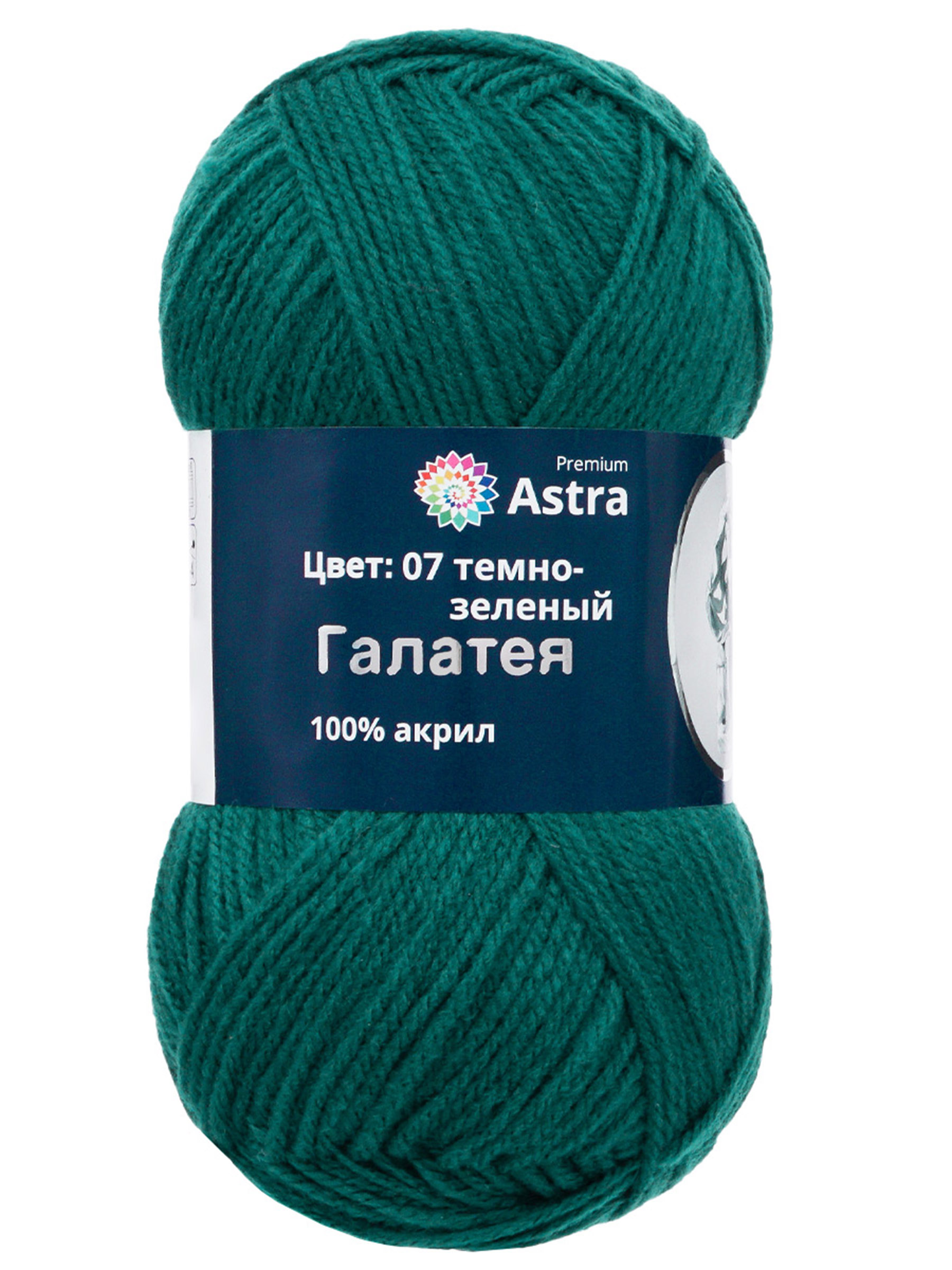 Пряжа Astra Premium Галатея акриловая 100 г 250 м 07 темно-зеленый 3 мотка - фото 6