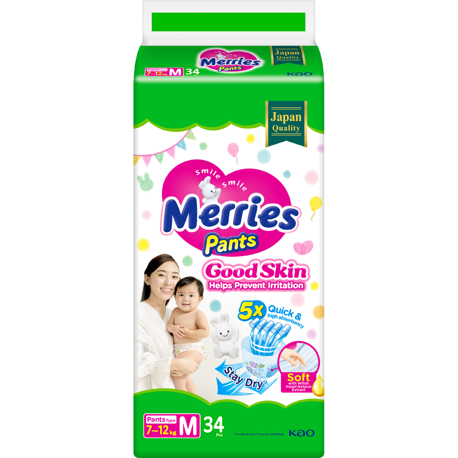 Трусики Merries Good Skin M (4-11 кг) 34 шт. - фото 8