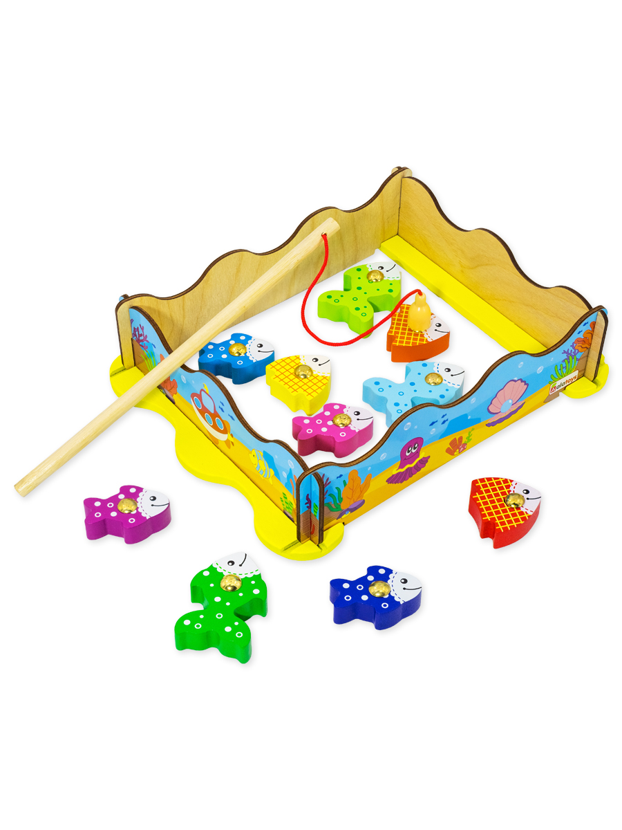 Настольная игра Alatoys 10 деталей+основа+удочка - фото 1