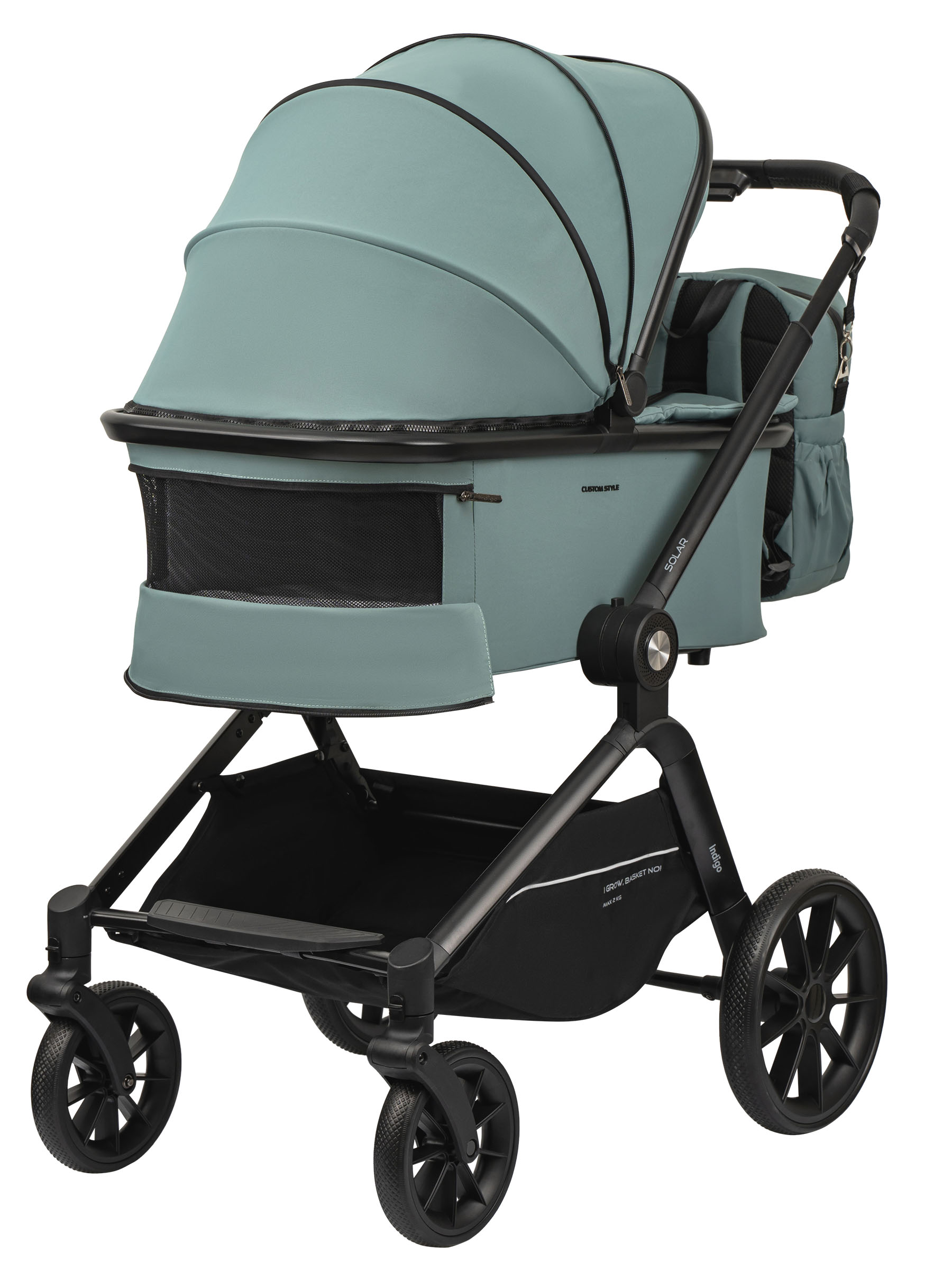 Коляска 2в1 Indigo Solar зеленый - фото 2