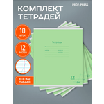 Тетрадь Prof-Press косая линейка 12 лист. 10 шт.