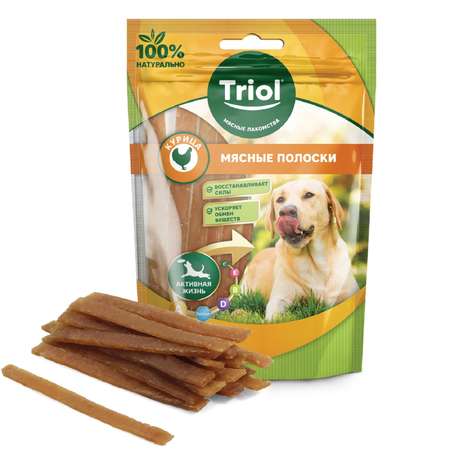Лакомство для собак Triol Мясные полоски из курицы 70г