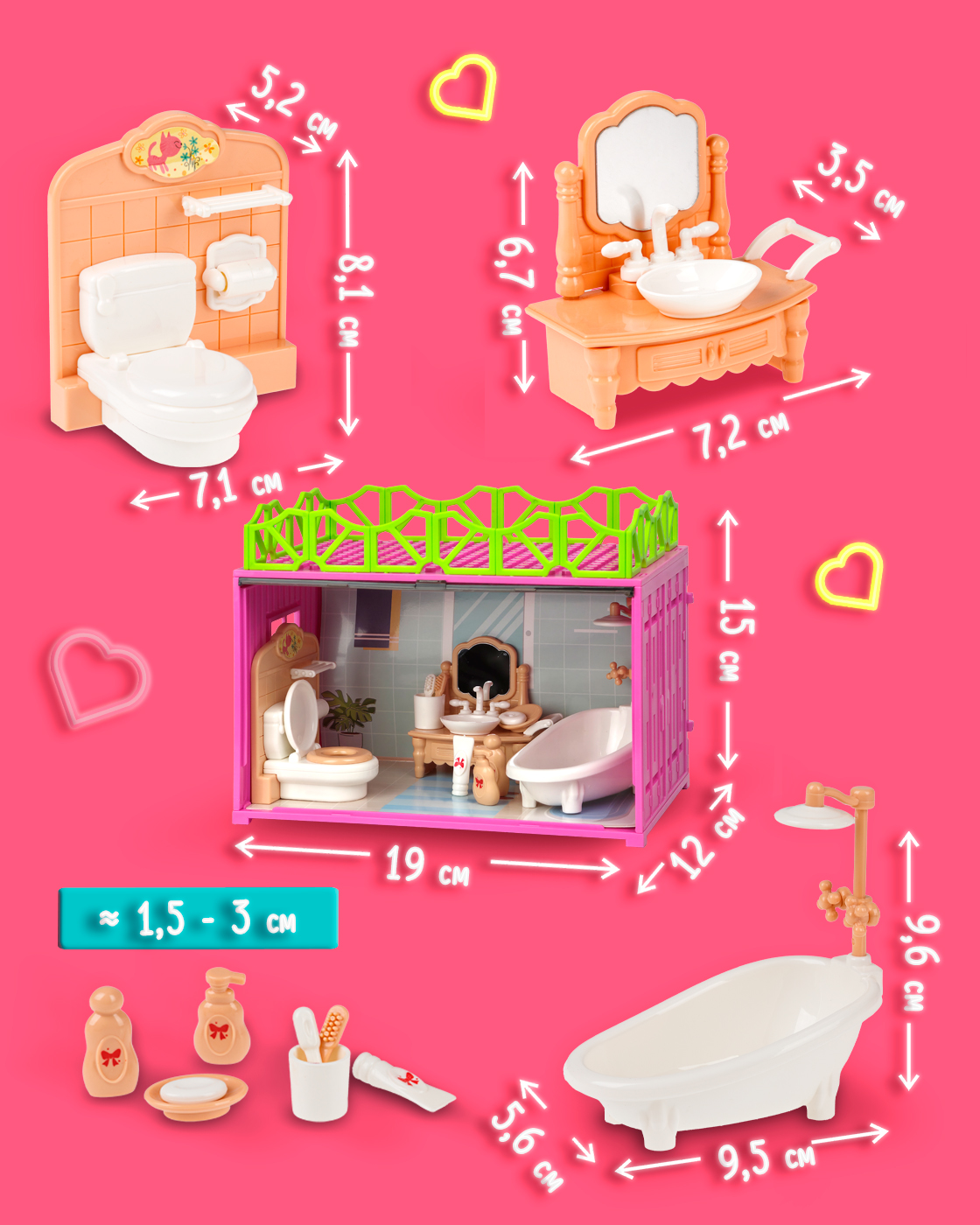 Домик для кукол 1TOY 27 см с мебелью Т26710 - фото 9