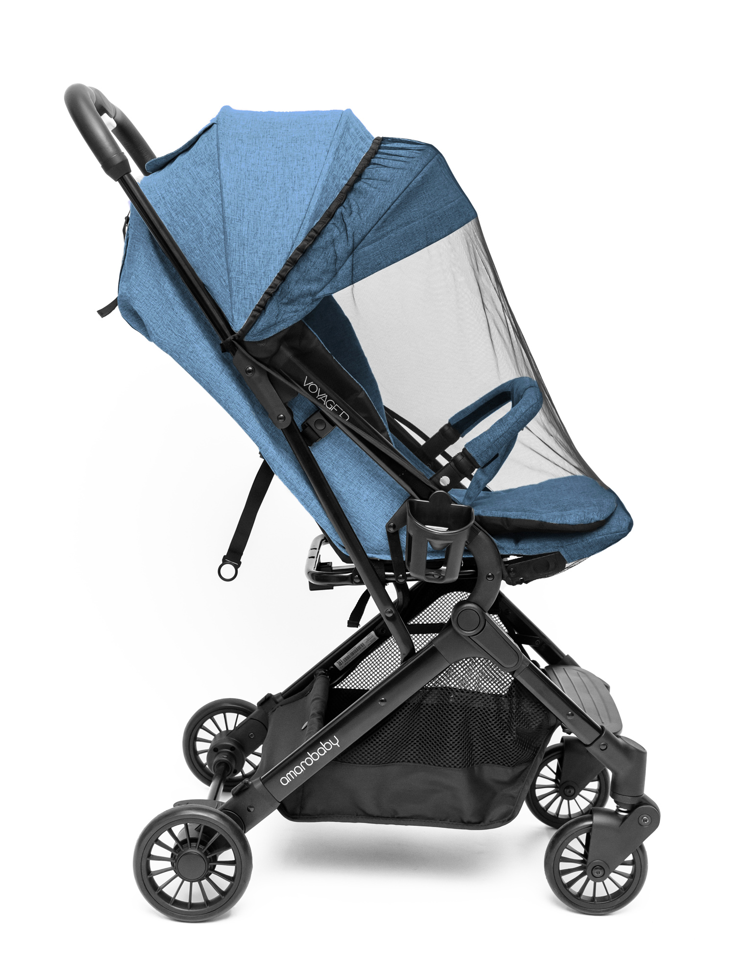 Коляска прогулочная Amarobaby Voyager синий - фото 17