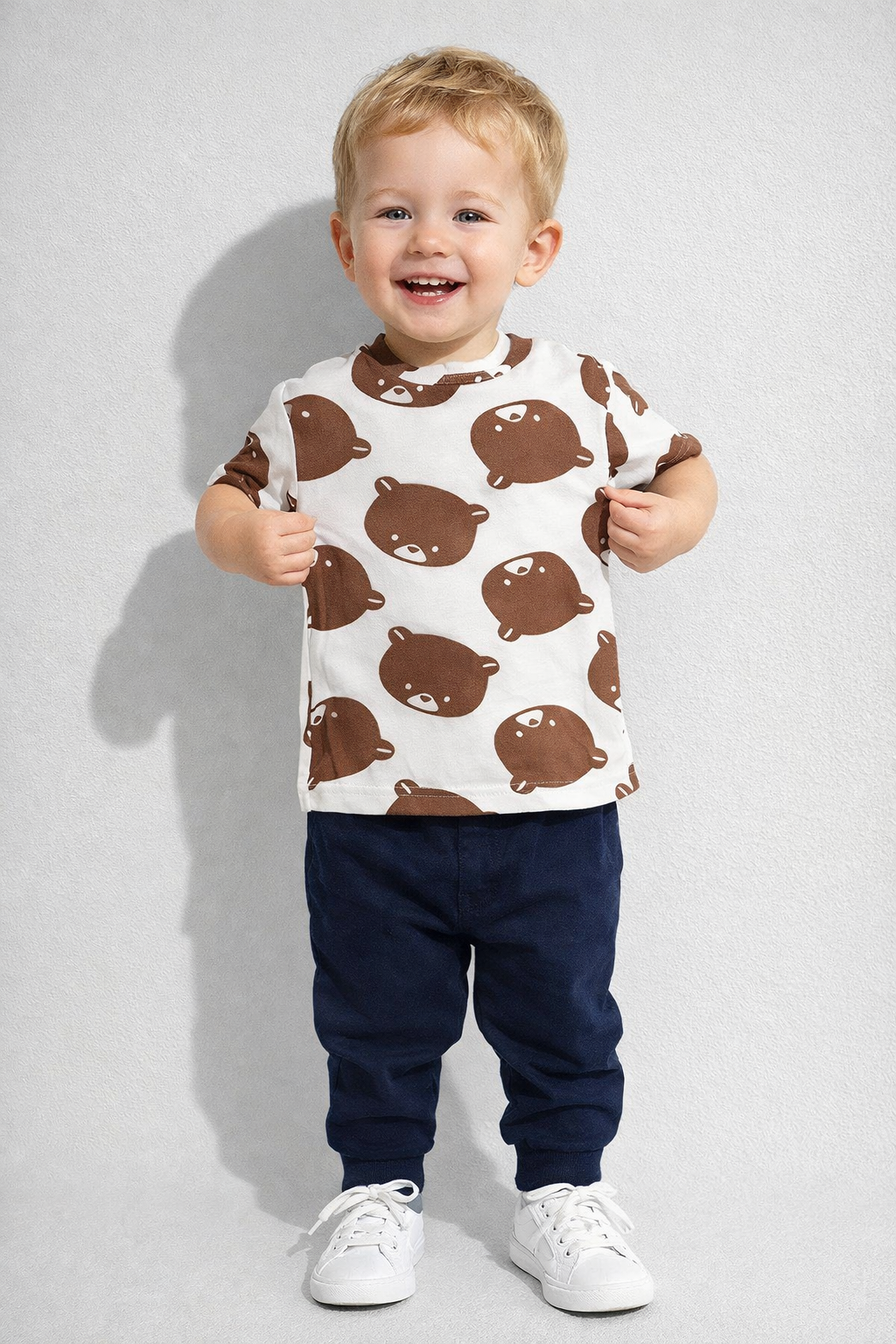 Футболка 3 шт WONDERBABY ФутболкаМишкиТигрыАкулы - фото 5