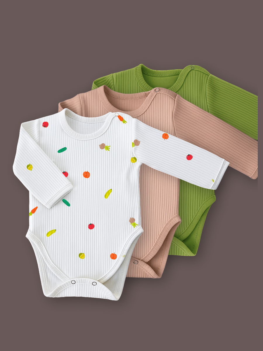 Боди 3 шт ШВЕЙНЫЕ ИСТОРИИ бодиовощи - фото 1