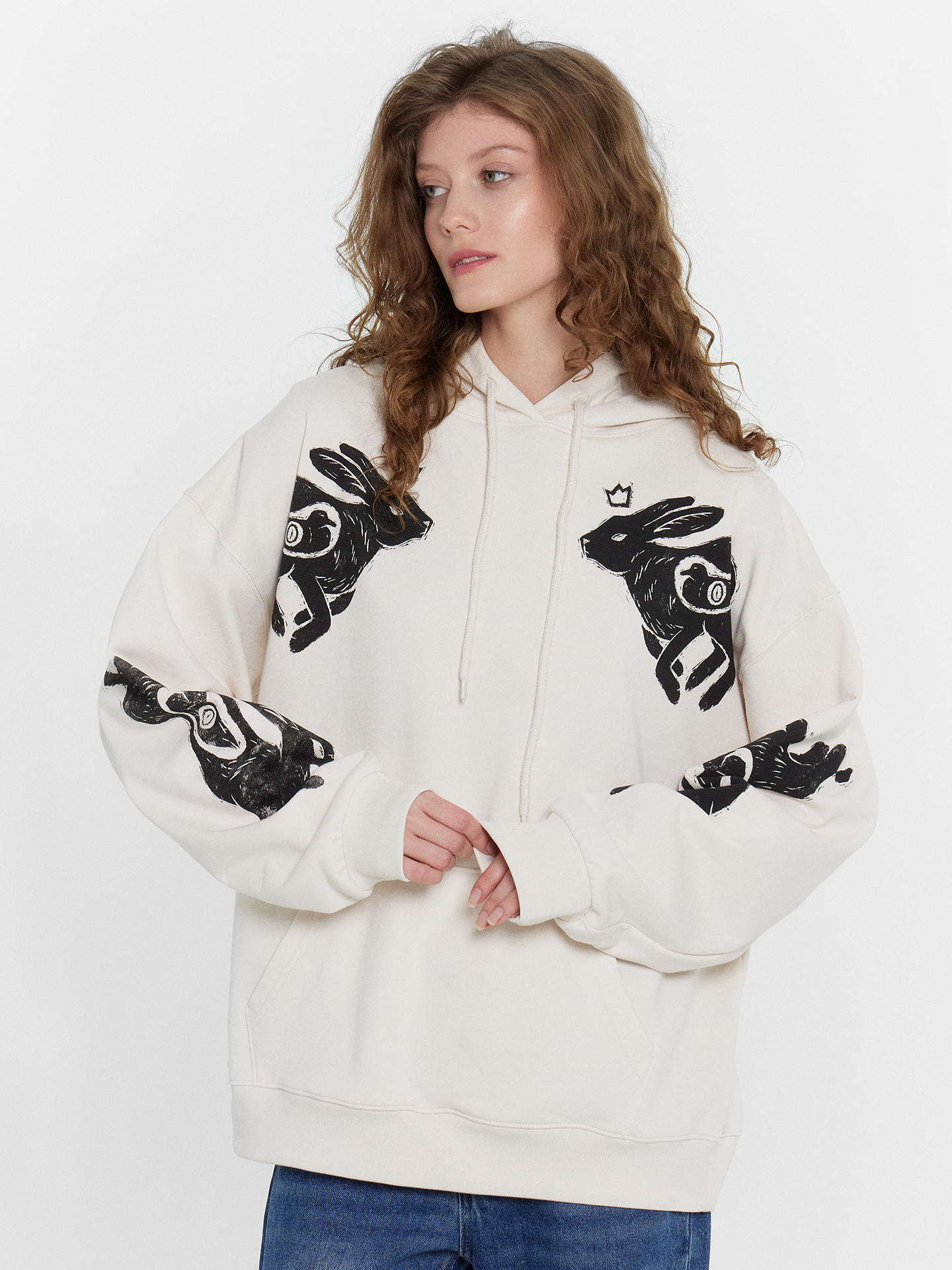 Худи Mark Formelle (Марк Формэль) 122981/белый песок +печать - фото 1