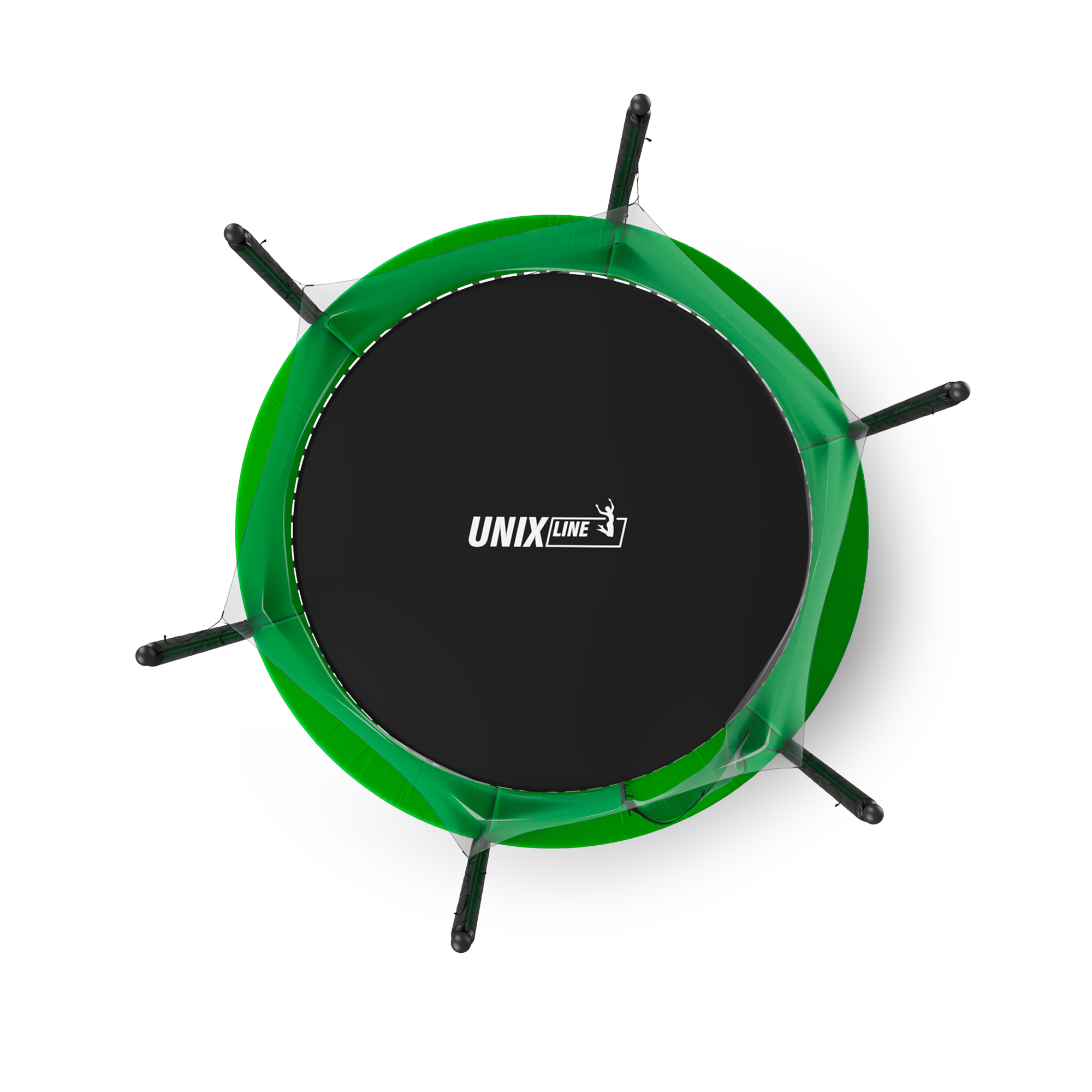 Батут каркасный Simple 8 ft UNIX line Green с внутренней защитной сеткой общий диаметр 244 см до 140 кг - фото 19