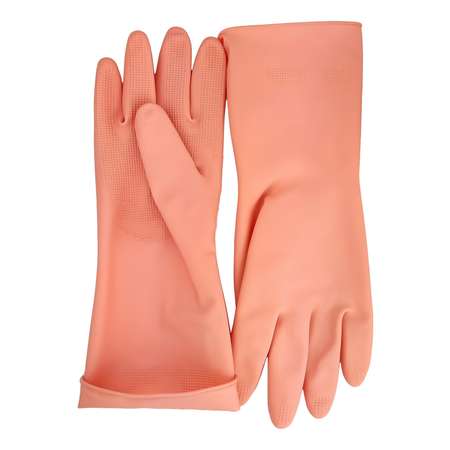 Перчатки латексные HOME EDITION MYUNGJIN хозяйственные розовые размер L 33х21.5 см
