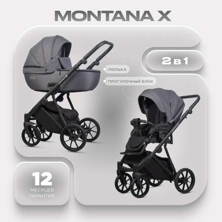 Коляска 2в1 Riko Basic Montana X серый