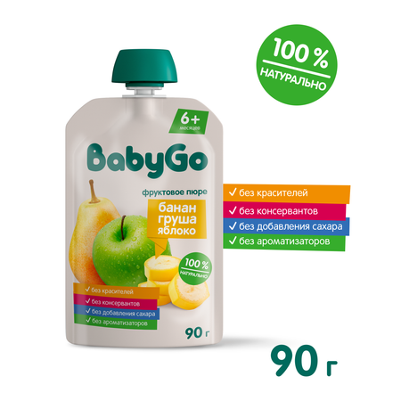 Пюре BabyGo Фруктовый салатик с 6 мес 90 г