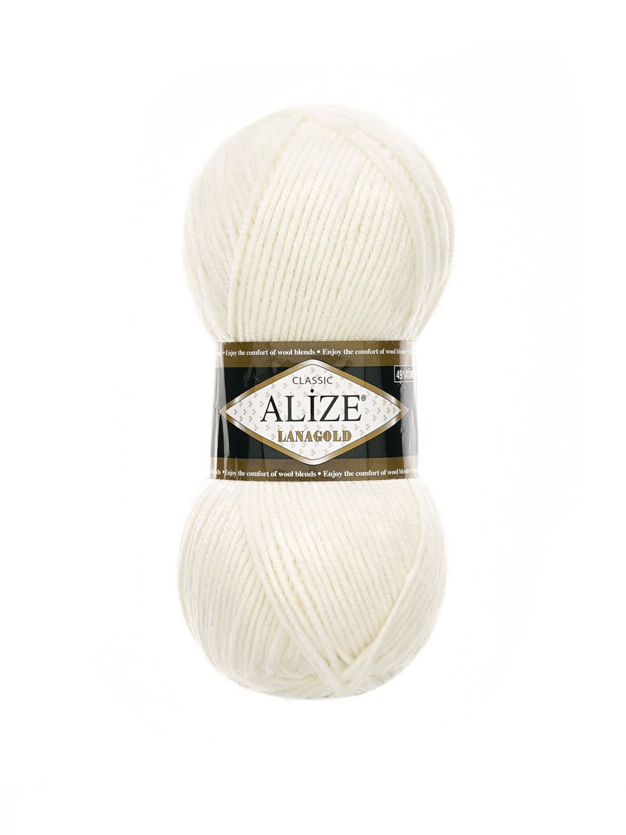 Пряжа Alize полушерстяная мягкая тонкая теплая Lanagold 100 гр 240 м 5 мотков 450 жемчужный - фото 4