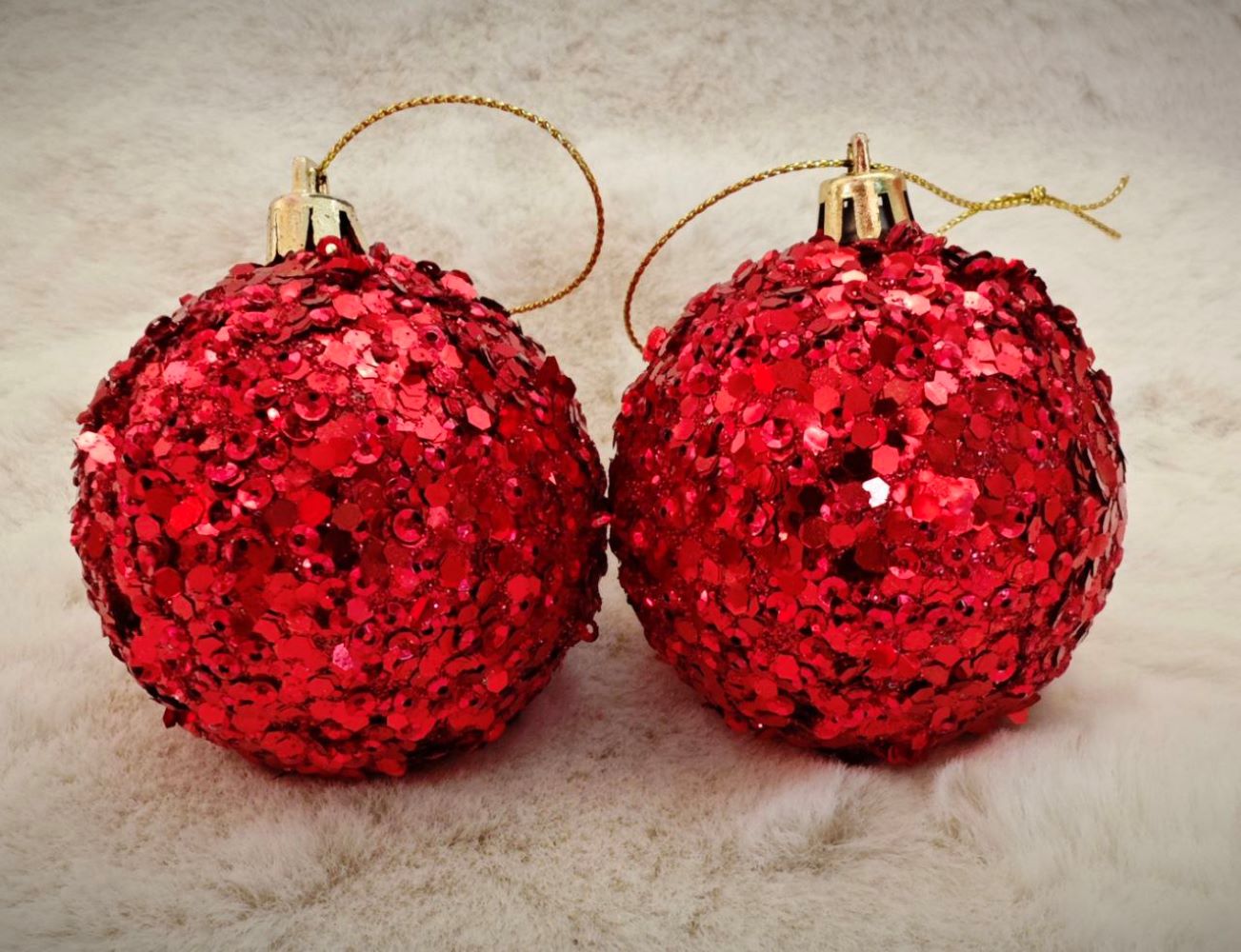 Набор Шар с пайетками красный 2шт"6см Магия праздника MAG1902-G1 - фото 1