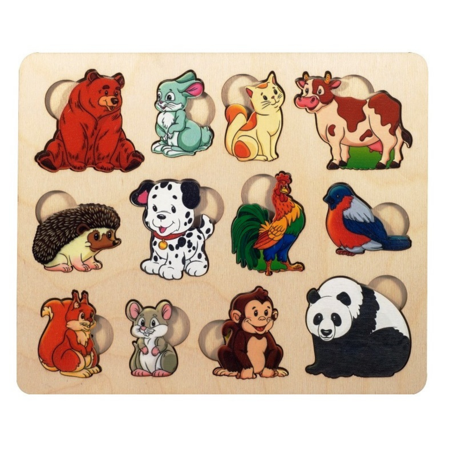 Игрушка Нескучные игры рамка-вкладыш Монтессори Кто что ест - фото 1