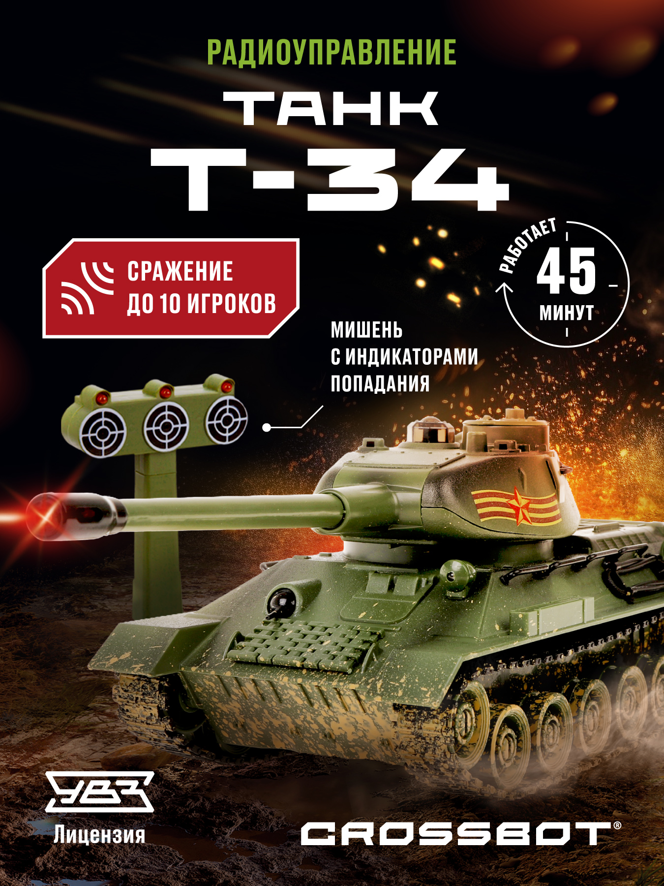 Танк РУ CROSSBOT Т-34 1:24 - фото 1