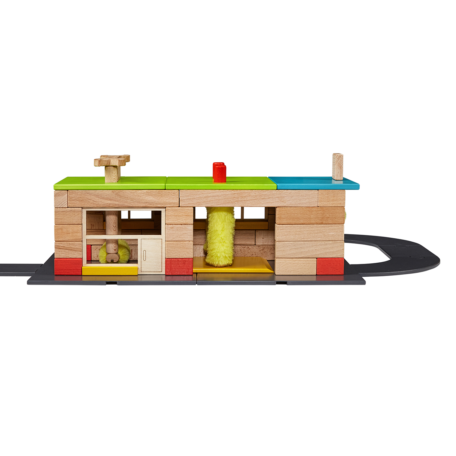 Конструктор WOOD BLOCKS Транспарк деревянный - фото 12