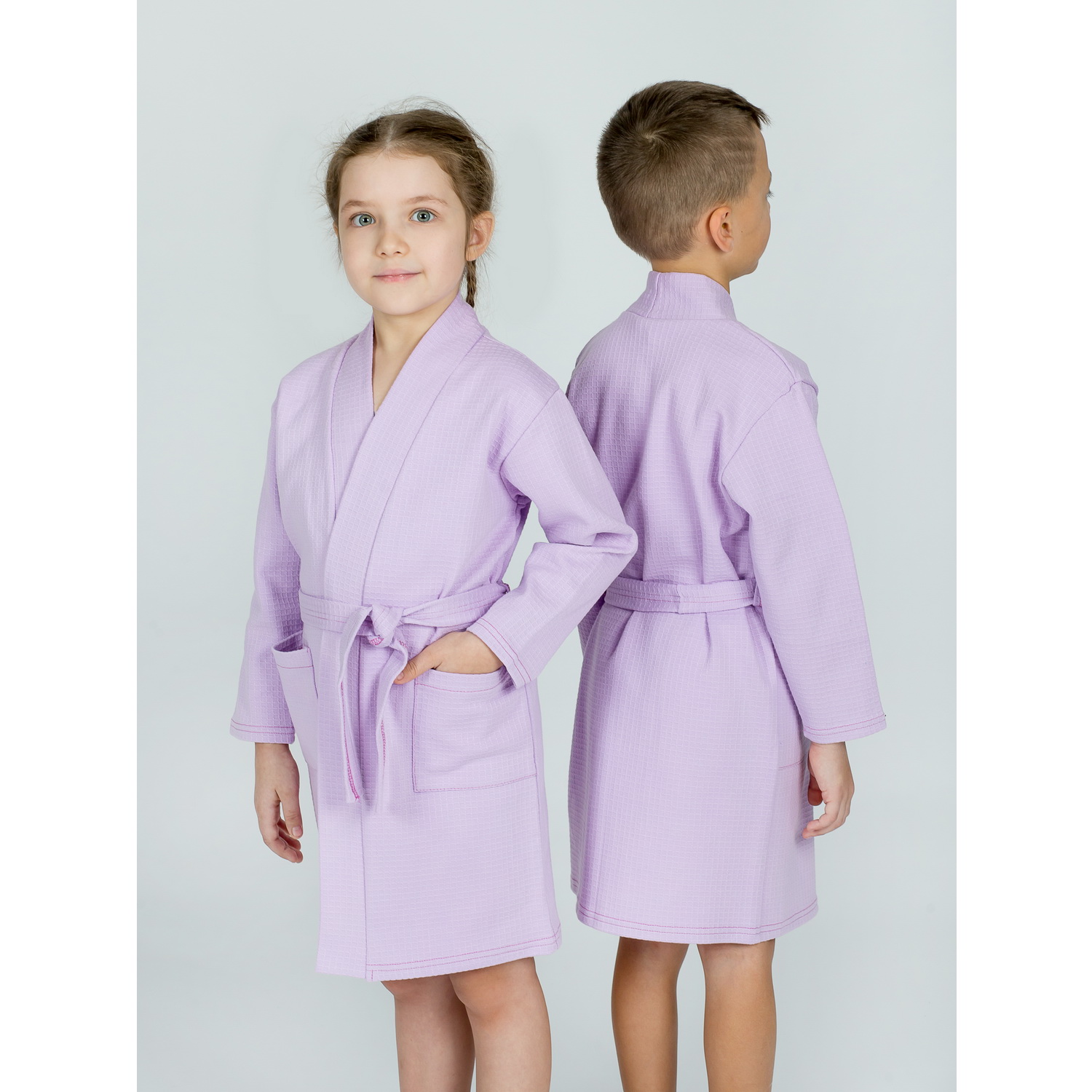 Халат KiMMi co К-1408913 лиловый - фото 4