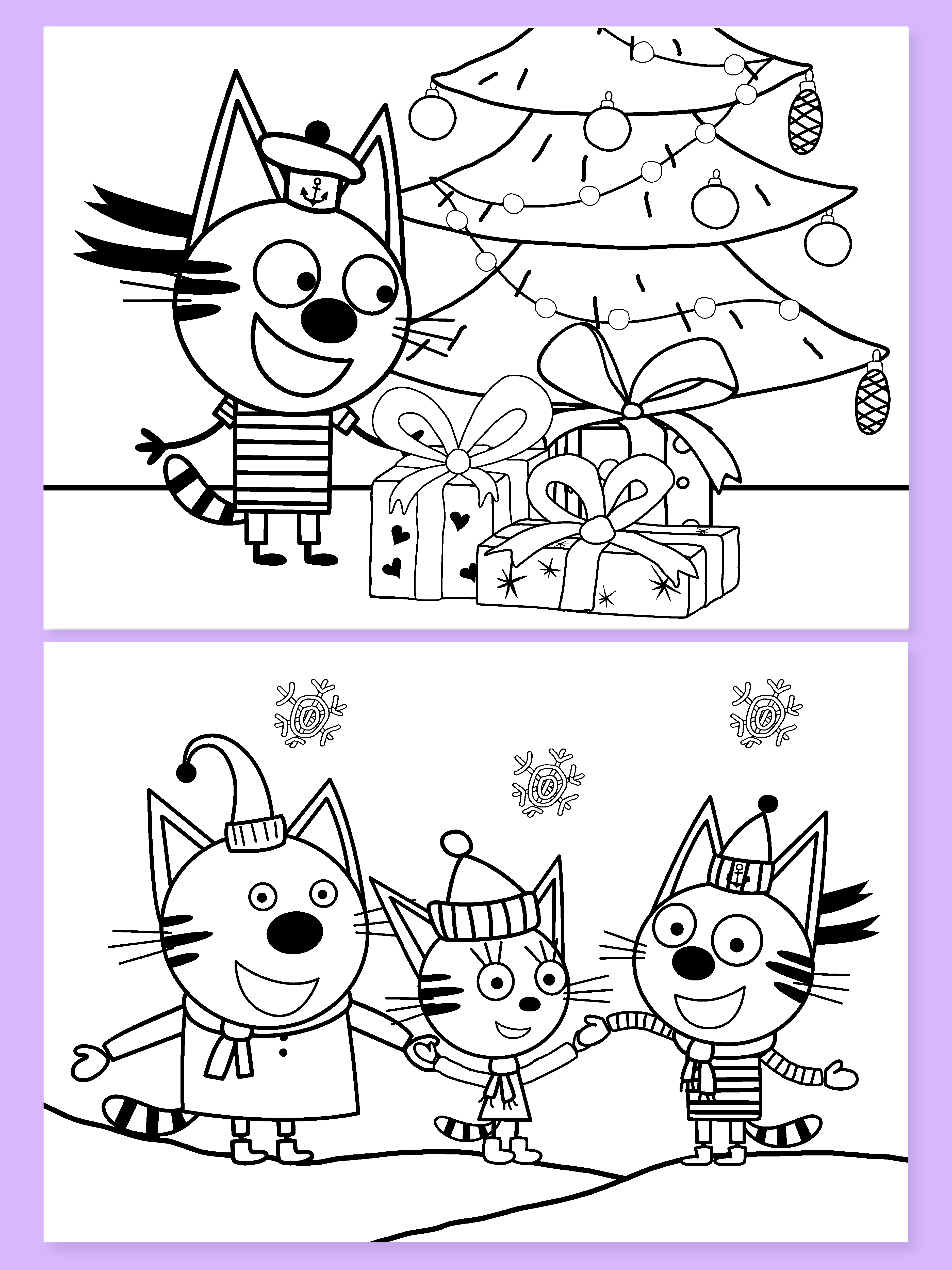 Раскраска Проф-Пресс Три кота. Зима. Макси формат А3. 20 стр. - фото 7