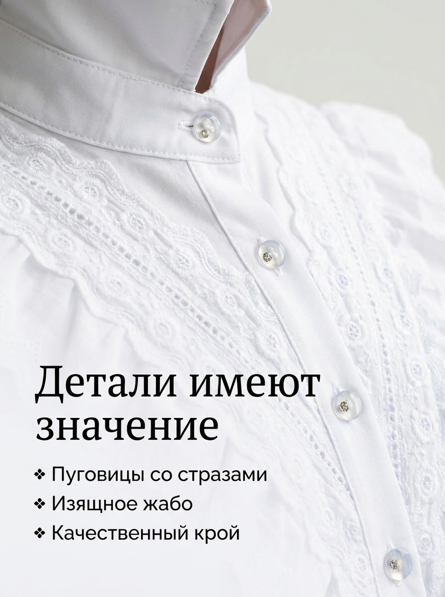 Блузка iUkoworld Блузка для девочки школьная с длинным рукавом - фото 4