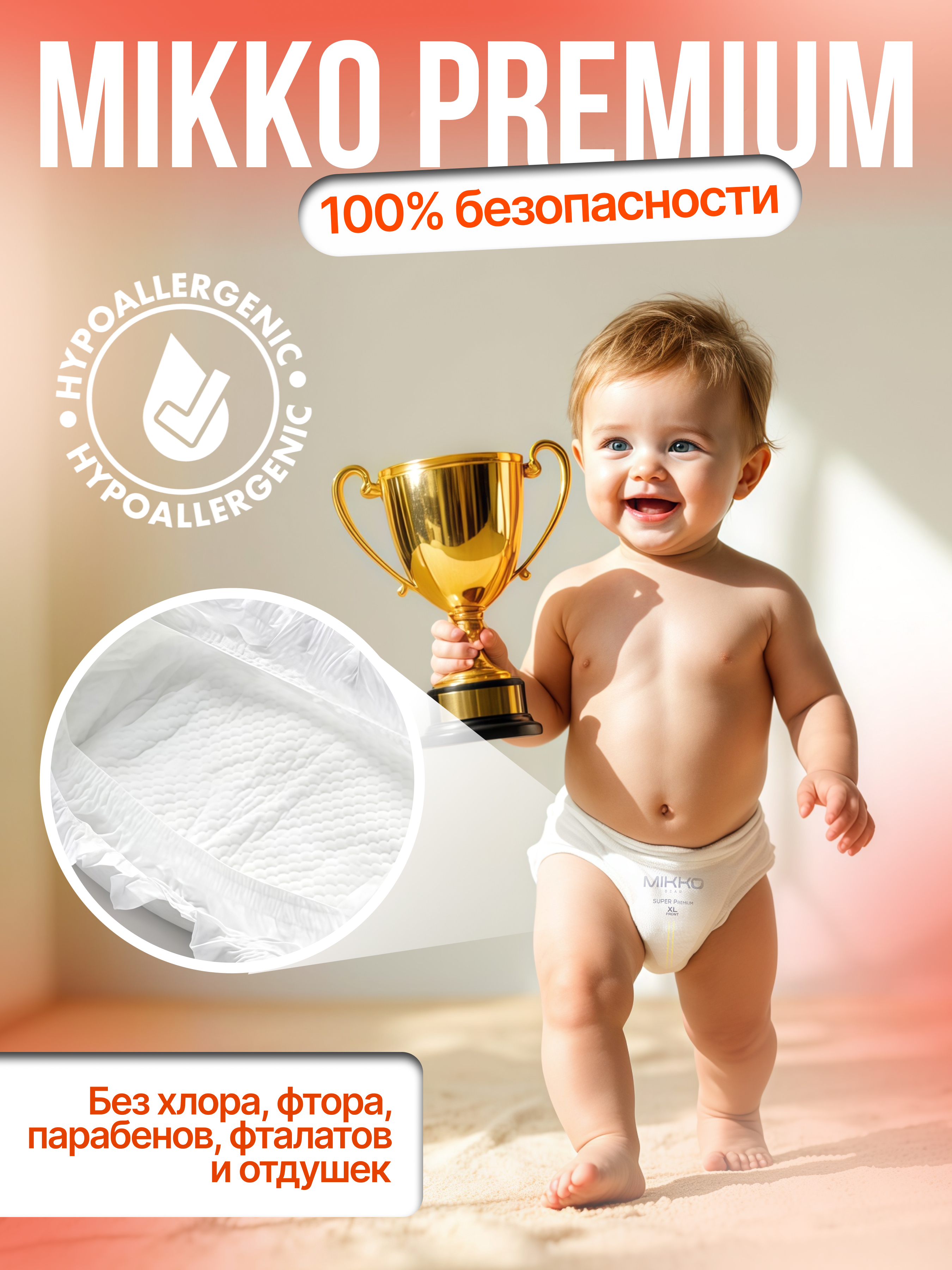 Подгузники Mikko Bear Premium XL (12-20 кг) 50 шт. - фото 10