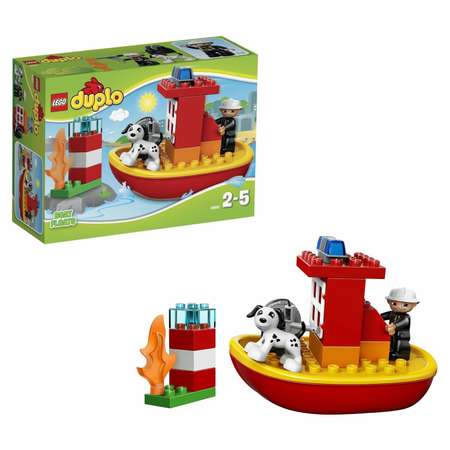 Конструктор LEGO DUPLO Пожарный катер блочный