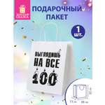 Пакет подарочный Золотая сказка большой крафтовый на день рождения