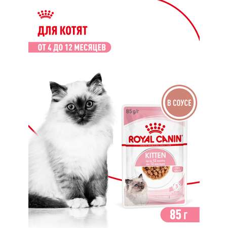 Корм влажный для котят ROYAL CANIN Kitten 85г кусочки в соусе 77851
