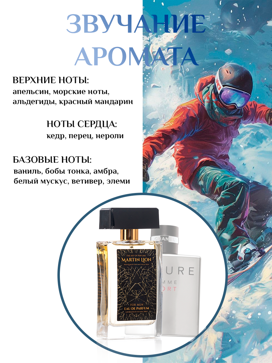 Парфюмерная вода Martin Lion древесно-пряный цитрусовый морской - фото 4