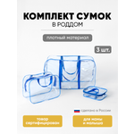 Сумка в роддом ЗОЛОТОЙ ОКТЯБРЬ прозрачный синий