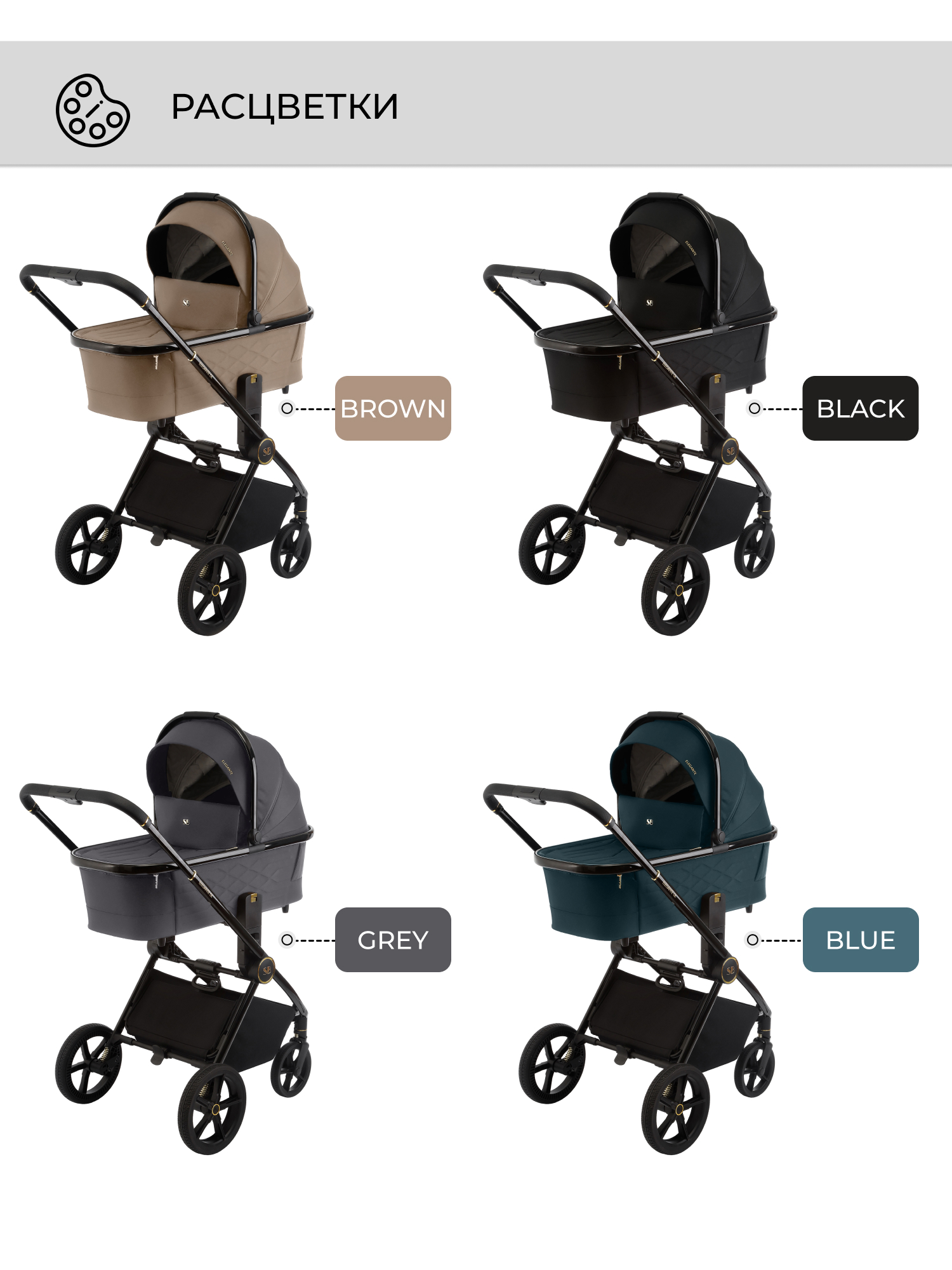 Коляска 3в1 Sweet Baby Elegante GL Black черный - фото 17