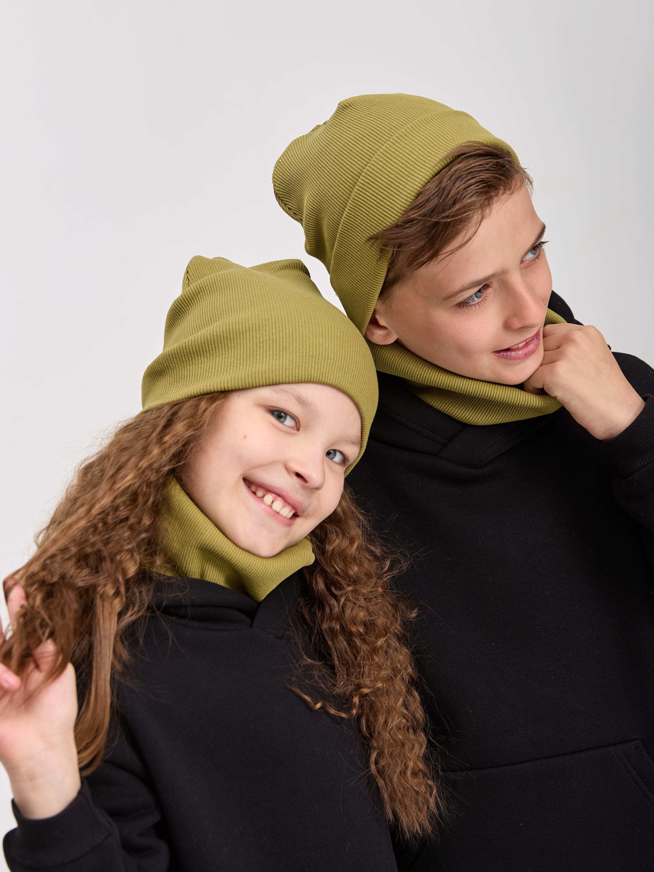 Шапка и снуд Лапушка 0258 хаки - фото 10