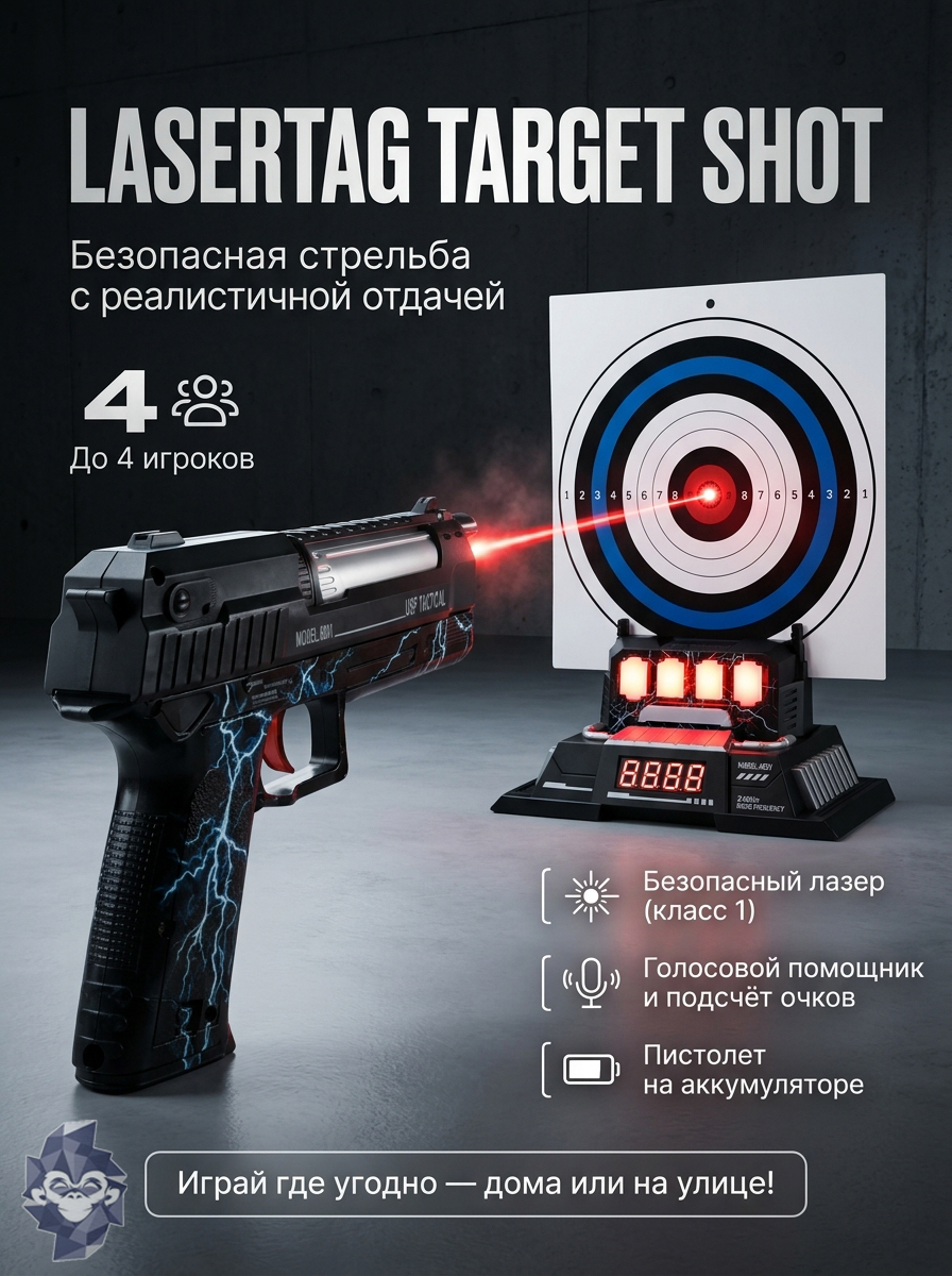 Пистолет GeekMonkeys Bug Attack Lasertag Target Shot - фото 5