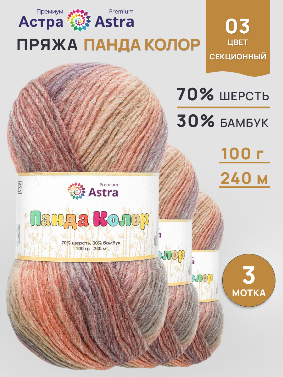 Пряжа для вязания Astra Premium 100г 240м 3 - фото 1