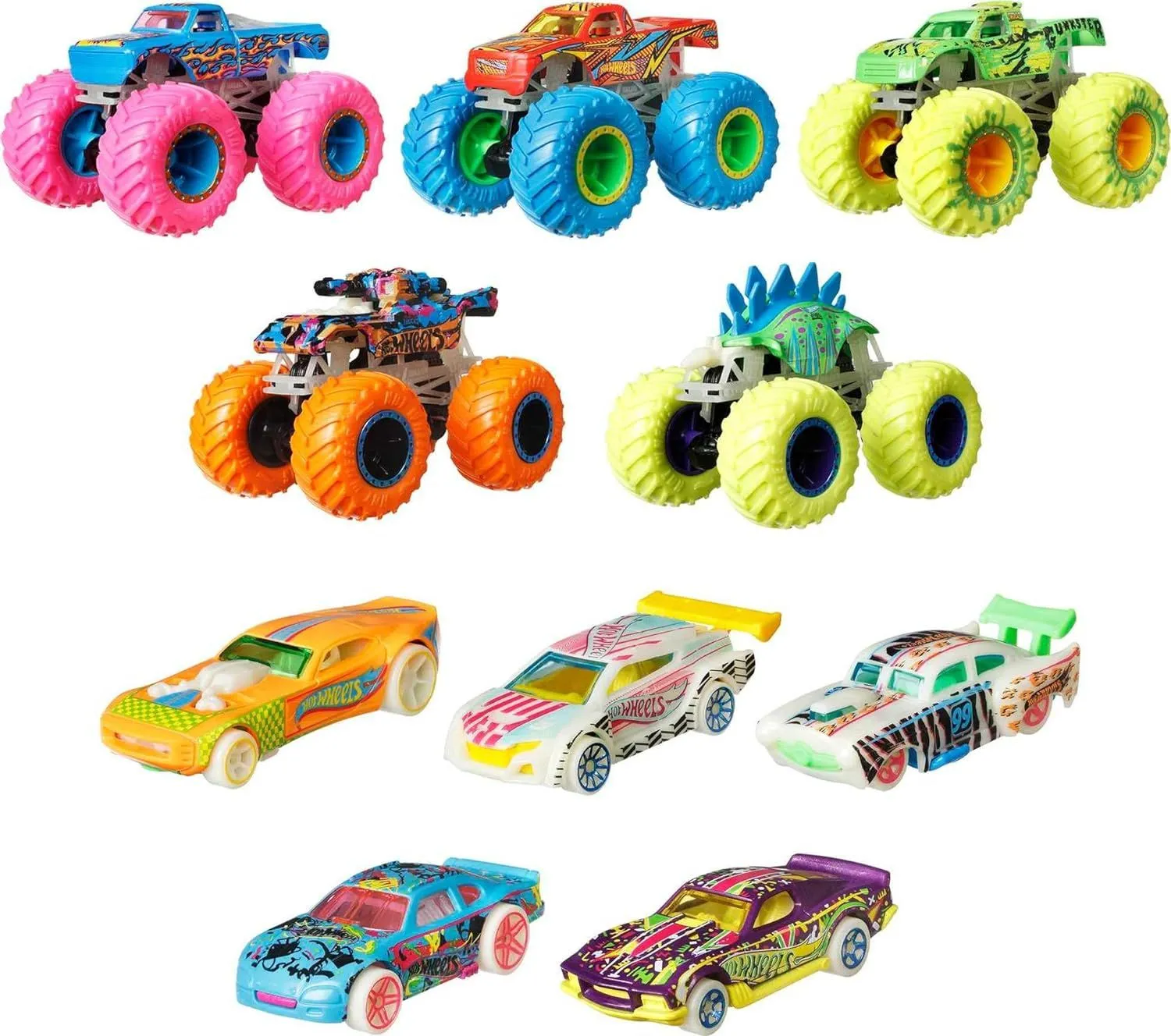 Автомобиль Hot Wheels Monster Trucks 10шт 1:64 HCB57 - фото 1