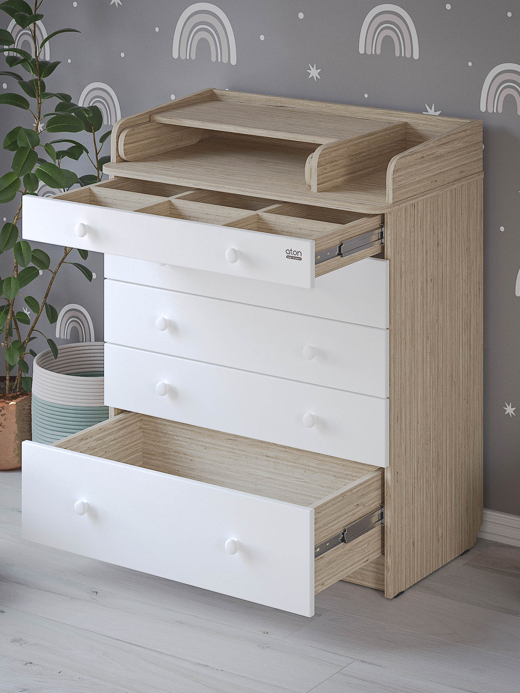 Комод пеленальный Aton Maks дуб тонсберг-белый софт - фото 6