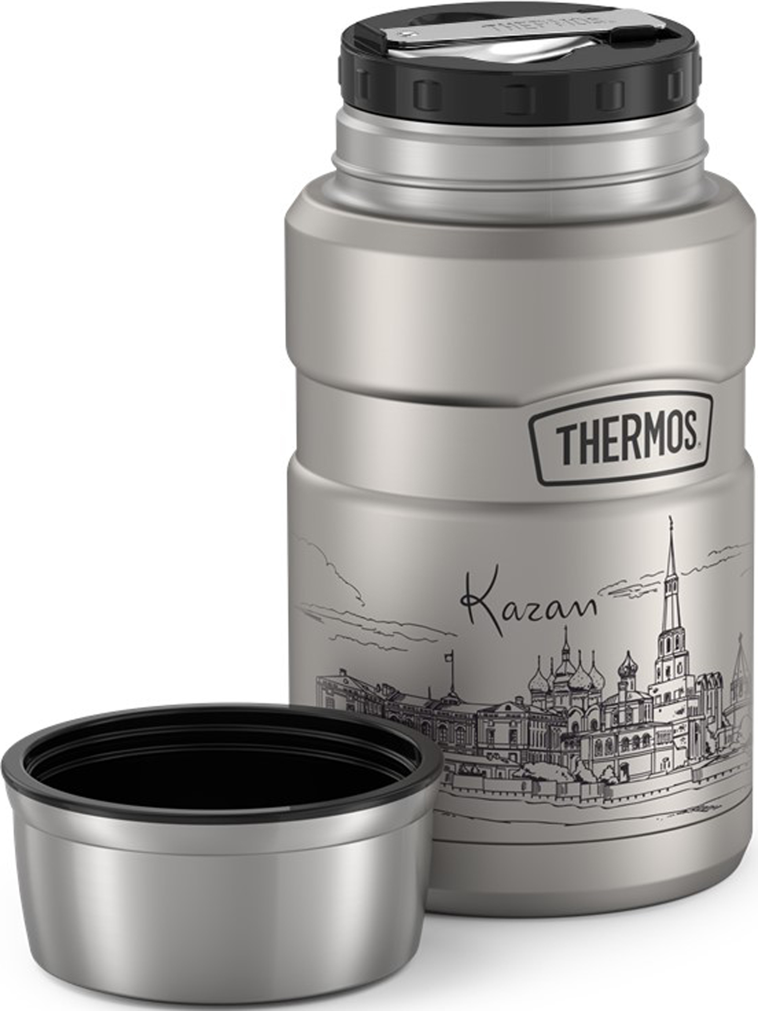 Термос для еды супа 710 мл с ложкой THERMOS ГОРОДА РОССИИ Казань – нержавеющая сталь герметичный тепло/холод 14/24 часа - фото 12